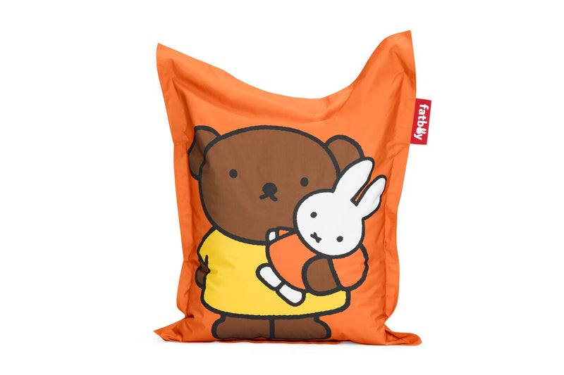 Fatboy Junior Nylon Bean Bag x Miffy/Boris | Indoor Use Kid-sized beanbag | Simple to clean, Perfect for reading, Relaxing, or playtime | Sturdy & durable | Comfortable | 130x100 cm - Orange - Image 1